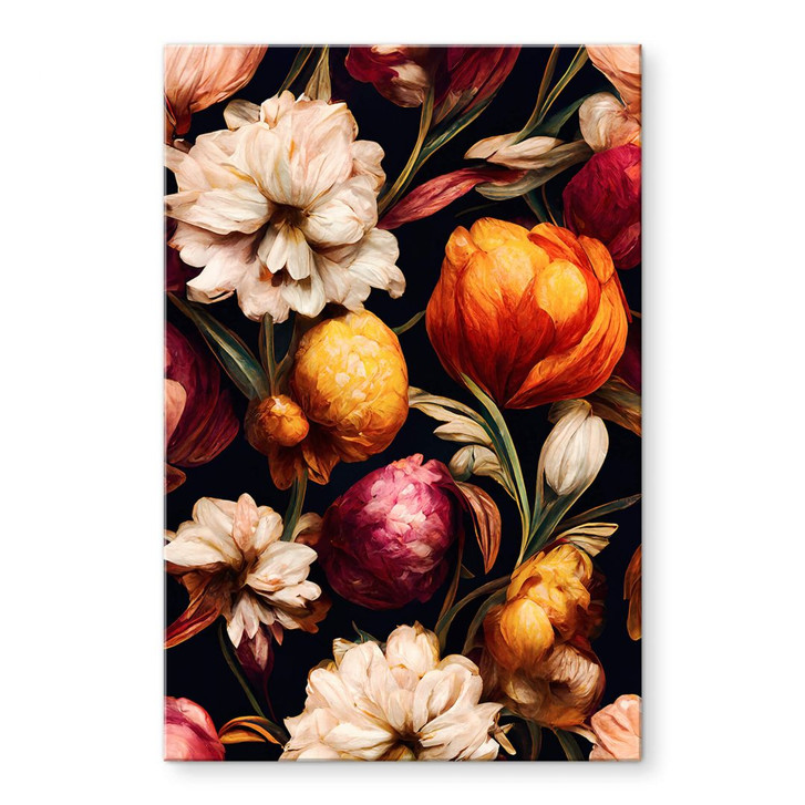 Acrylglasbild Blütenkelche in Ocker und Pink - Treechild - WA392808