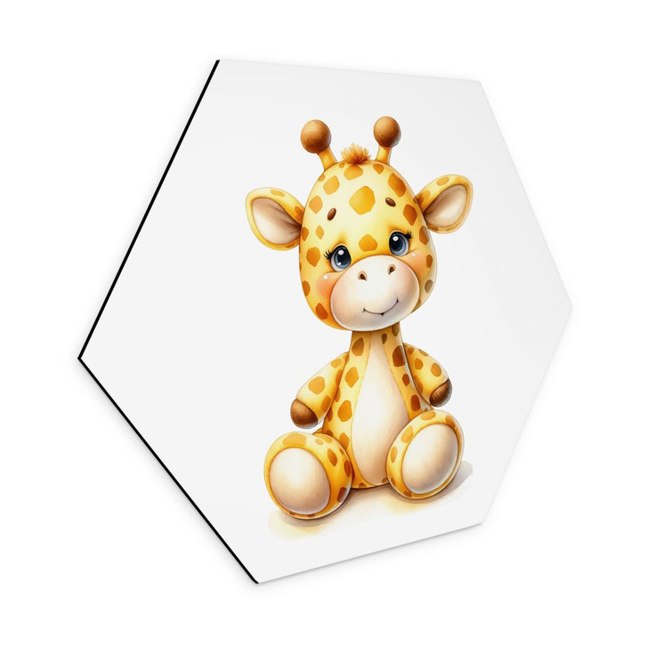 Hexagon Wandbild Kleine Giraffe - Magnusson - Alu-Dibond - WA394310