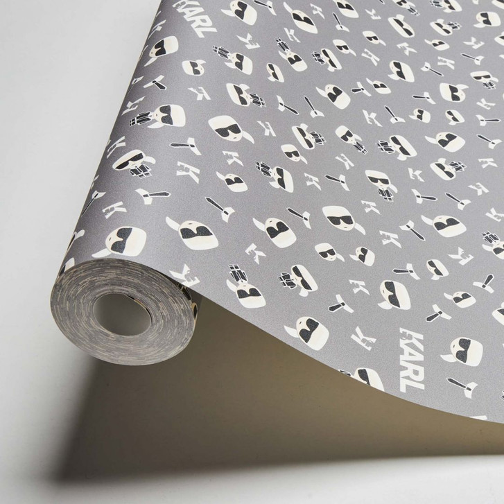 Karl Lagerfeld Wallpaper Vliestapete Ikonik grau, schwarz, weiss - WA306601