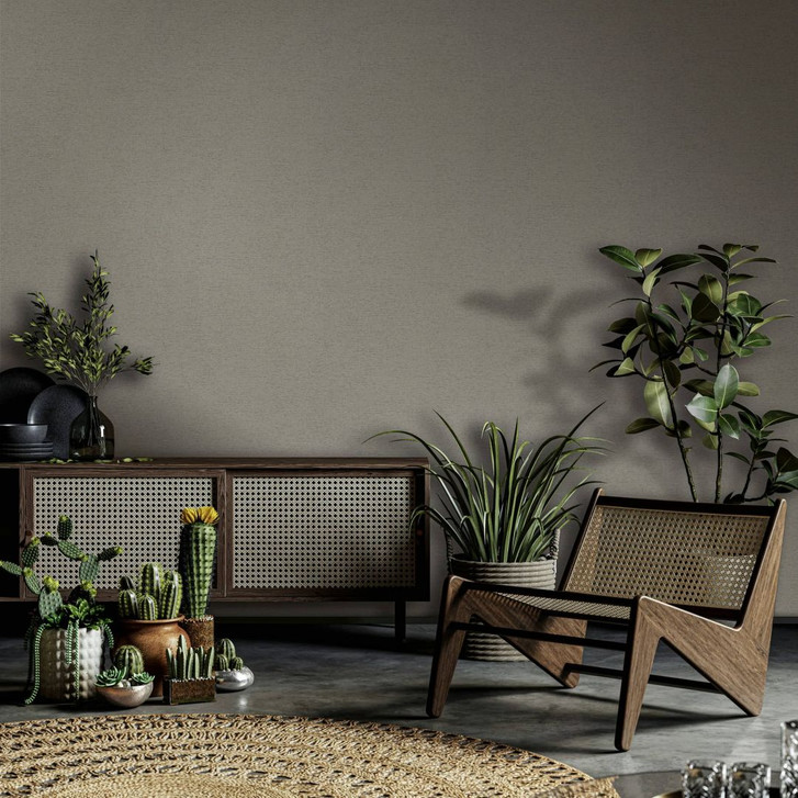 Vliestapete in leicht melierte Optik als Uni braun Struktur - WA450391