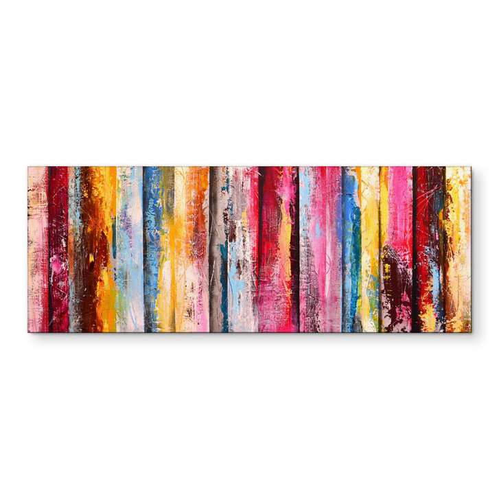 Wandbild Bunte Streifenmalerei - Fedrau - Panorama - Alu-Dibond - WA431598