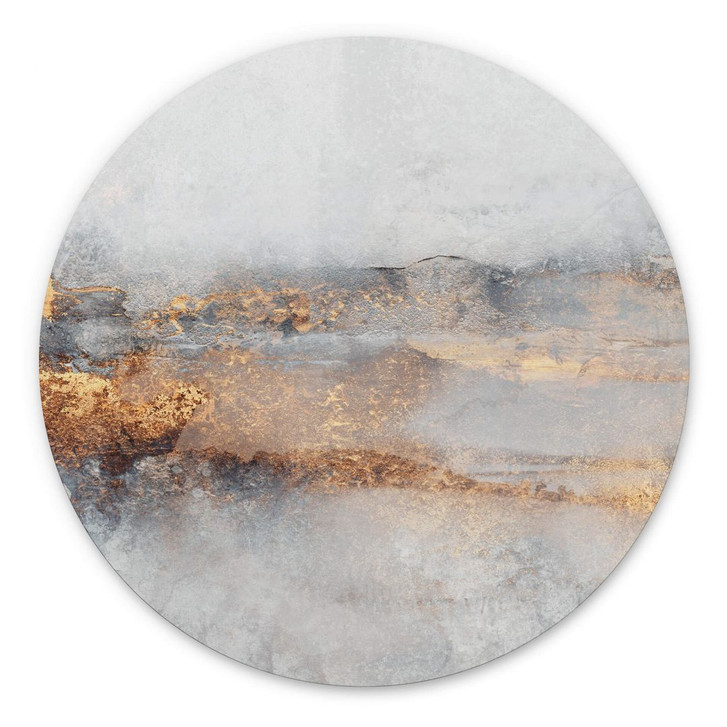 Wandbild Fredriksson - Goldige Spur im Nebel - Alu-Dibond Rund - WA382924