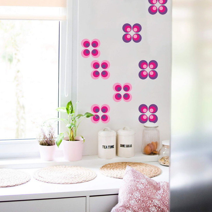 Wandsticker Retro Bälle pink - WA202266