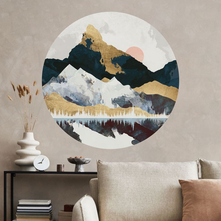 Wandtattoo Reflektion einer Winterlandschaft - SpaceFrog Designs  - Rund - WA430018