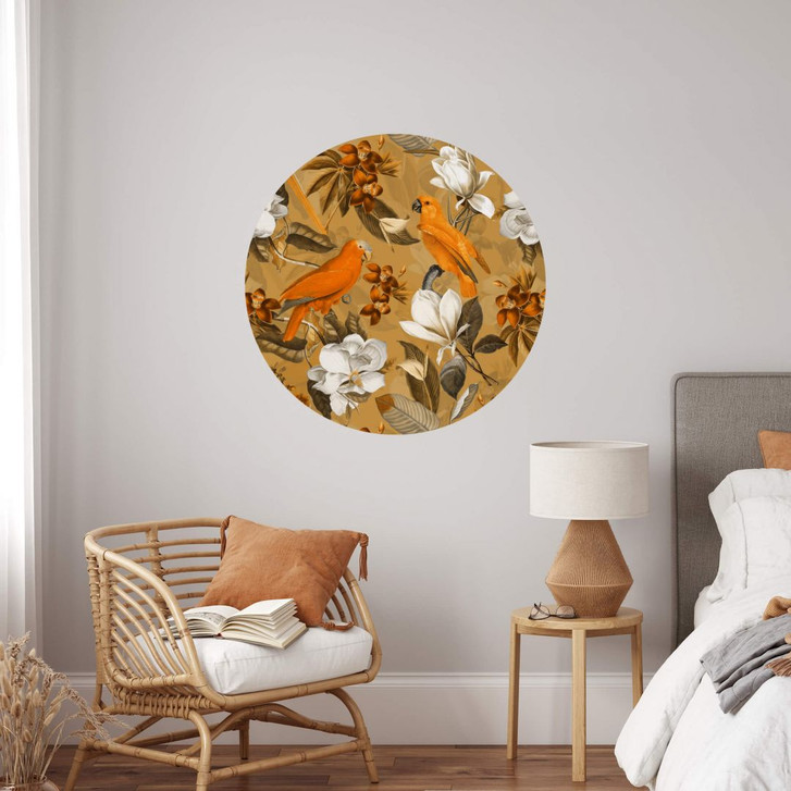 Wandtattoo UN Design - Tropisch Ocker - Rund - WA384126