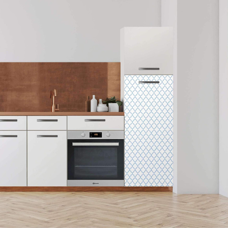 Klebefolie - Hochschrank (60x140cm) - Retro Pattern - Blau - CR110629