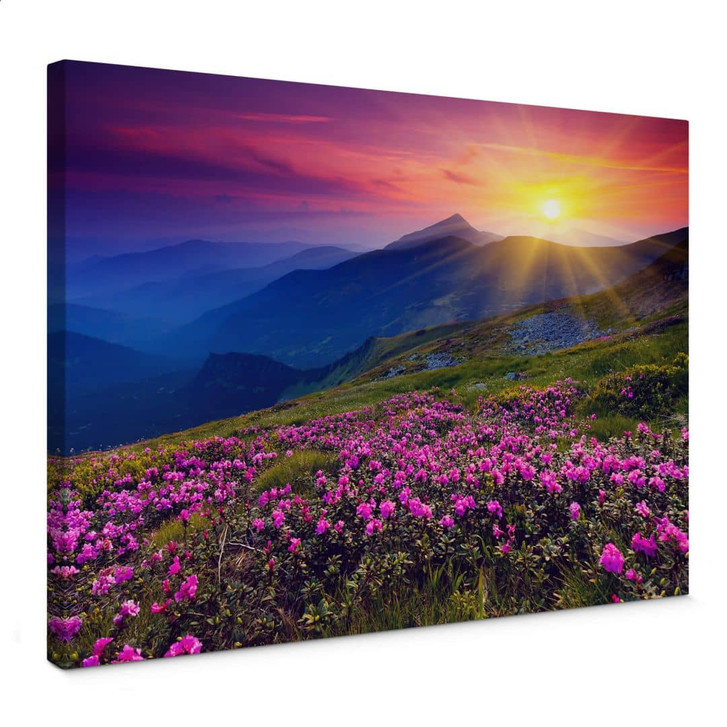 Leinwandbild Sonnenuntergang in den Bergen - WA416028