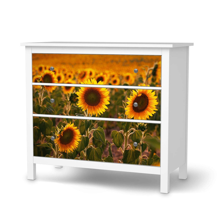 Möbelfolie IKEA Hemnes Kommode 3 Schubladen - Sunflowers - CR114793