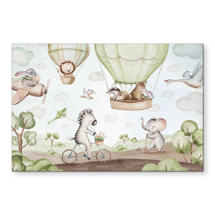 Wandbild Ballonfahrt der Tierfreunde - Kvilis - Alu-Dibond - WA492248