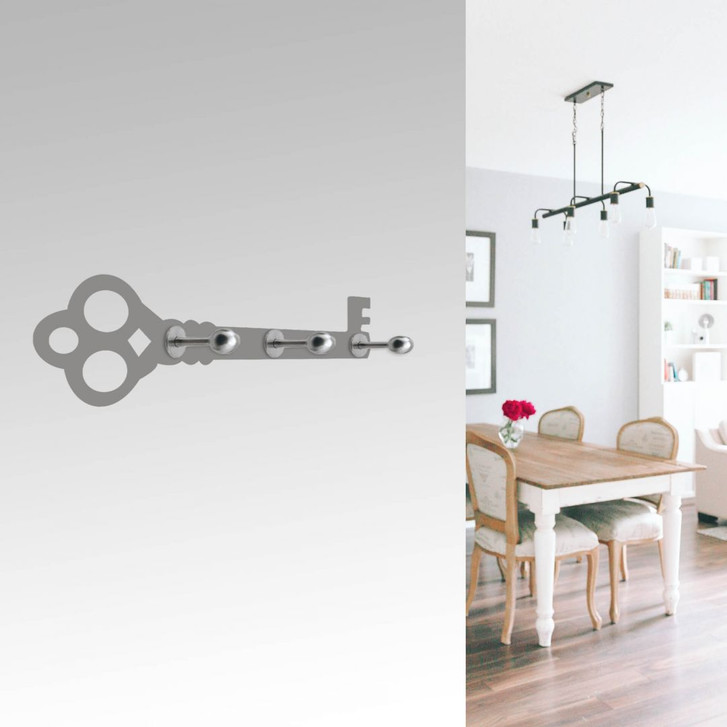 Wandtattoo Schlüssel 1 + 3 Haken - WA218338