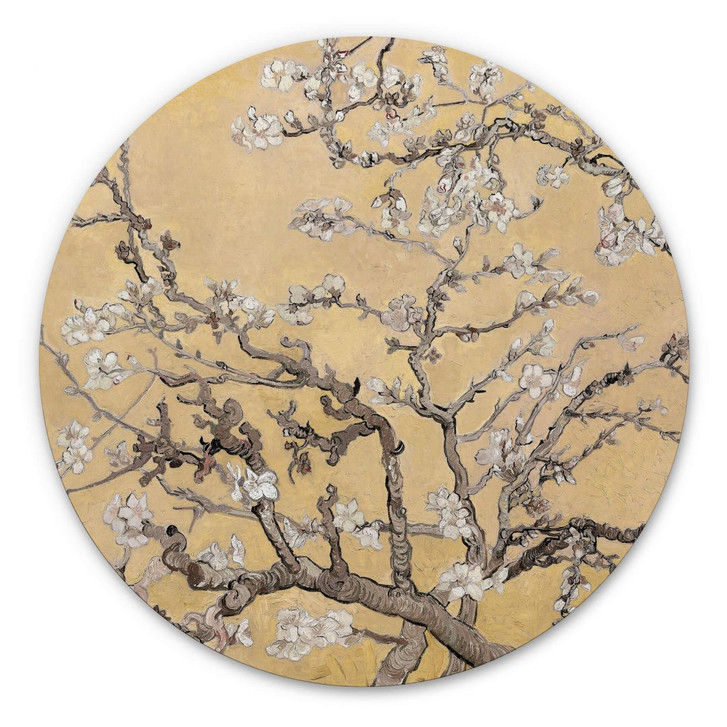 Alu-Dibond van Gogh - Mandelblüte Creme - Rund - WA299192