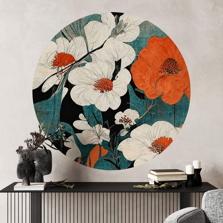 Blumen Wandtattoo Asiatische Blütenpracht - Treechild - Rund - WA413018