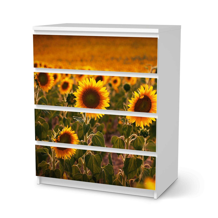 Folie IKEA Malm Kommode 4 Schubladen - Sunflowers - CR105697