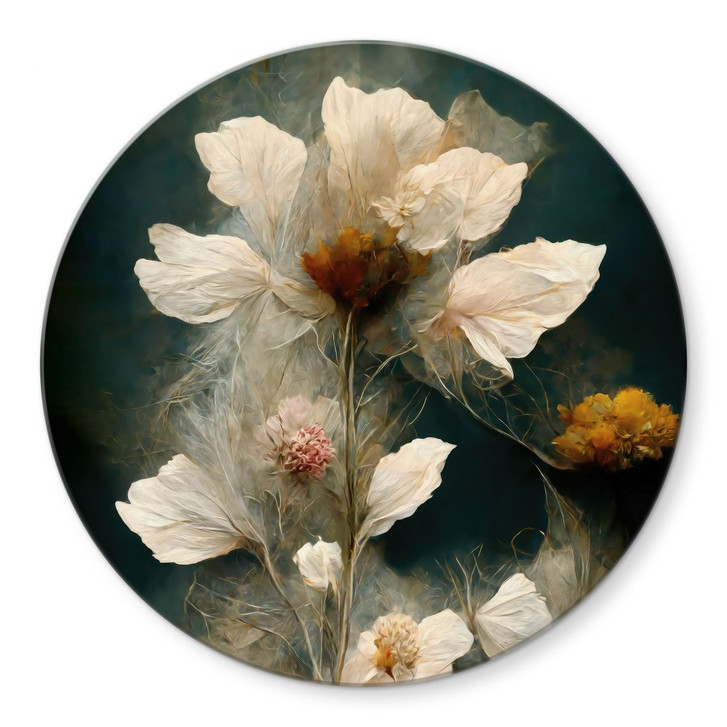 Glasbild Vergängliche Blütenpracht - Treechild - Rund - WA449745