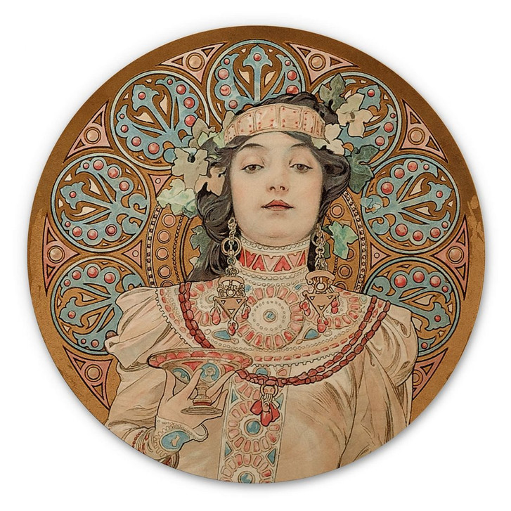 Holzbild Mucha - Moet and Chandon - Rund - WA355430