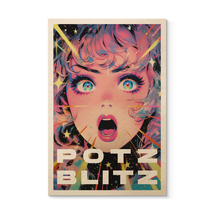Holzbild Potzblitz im Anime-Stil - Treechild - WA482429