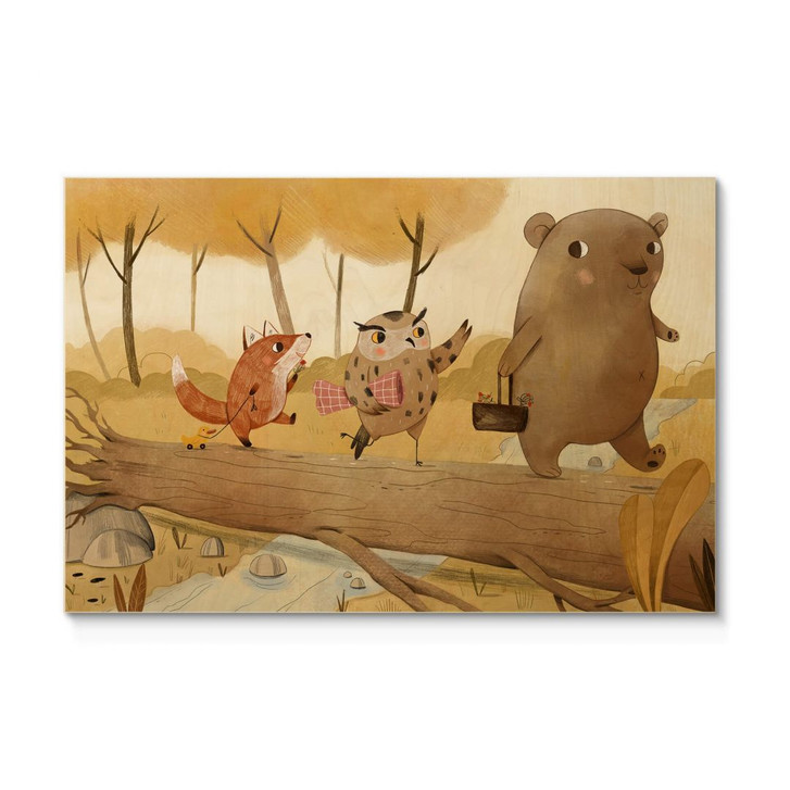 Holzposter Loske - Picknick im Herbst - WA310231