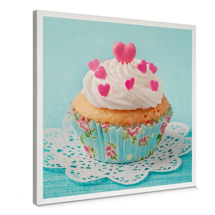 Leinwandbild Hearts on Cupcake - quadratisch - WA364937