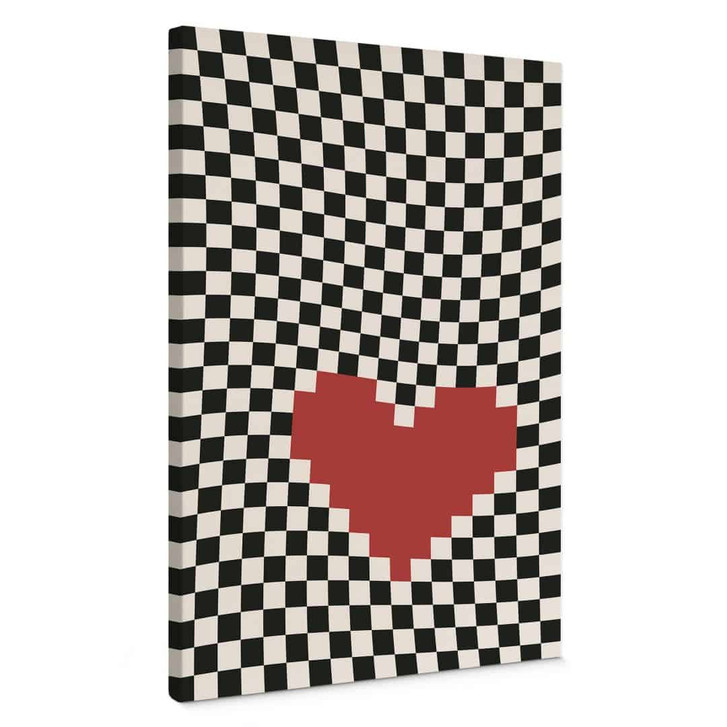 Leinwandbild Optische Illusion: Herz im Pixelstil - Kerr-Dineen - WA432849