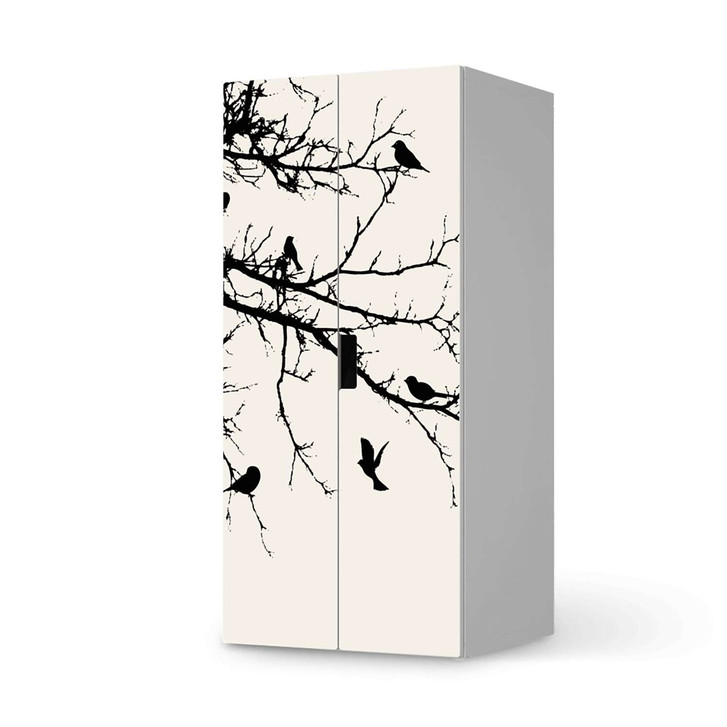 Möbelfolie IKEA Stuva / Malad Schrank - 2 grosse Türen - Tree and Birds 1 - CR118022