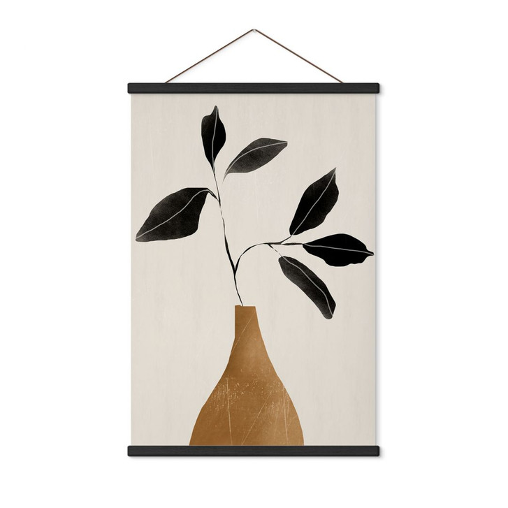 Stoffbild Zweig in goldener Vase - ThingDesign - WA500156