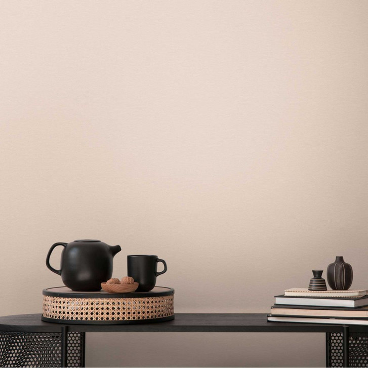 Strukturtapete in Leinenoptik Apricot – Dezente Vliestapete modern & freundlich - WA456546