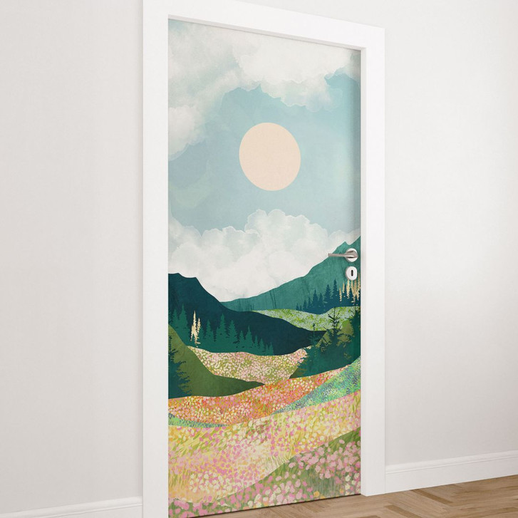 Türfolie Farbenfrohe Frühlingswiese - SpaceFrog Designs - Selbstklebende Türdeko - WA509949