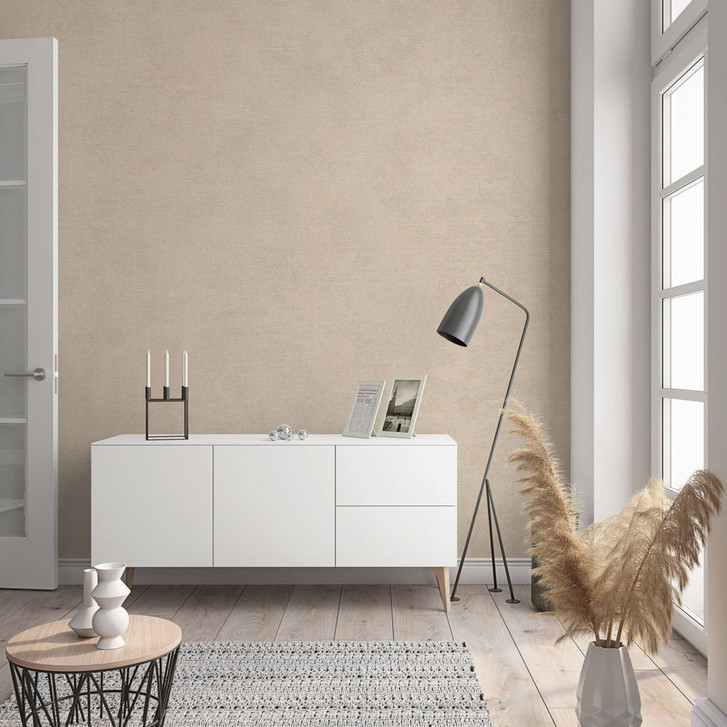 Vliestapete in moderner, feiner Struktur beige Uni - WA507787