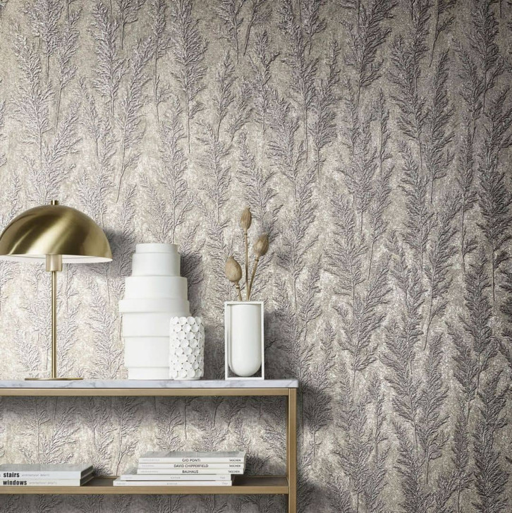 Vliestapete mit feinen Ästen rot, braun Floral - WA508810