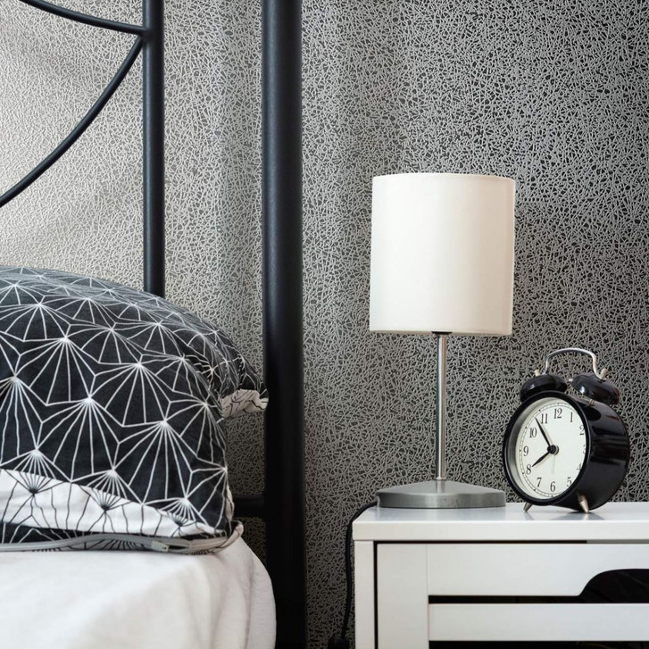 Vliestapete mit glänzender Struktur grau, silber Uni - WA451295