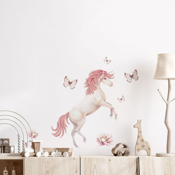 Wandtattoo Fabelhaftes Einhorn mit rosa Schweif - Kikki Belle (7-teilig) - WA459714