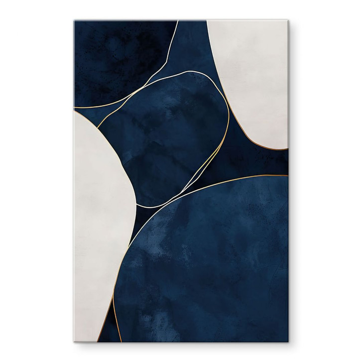 Acrylglasbild Geometrische Balance in Blau und Weiss - Paksoylu - WA421303