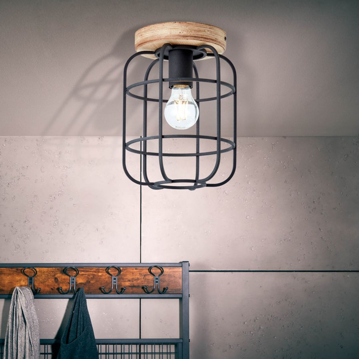 Deckenleuchte Inga, braun, 26.8 x 20 cm, Holz Innenleuchte - WA438680