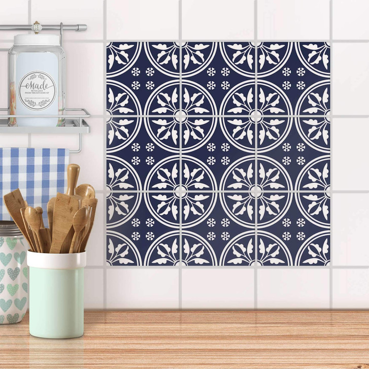 Fliesenaufkleber Set - Deep Blue Pattern - CR101677