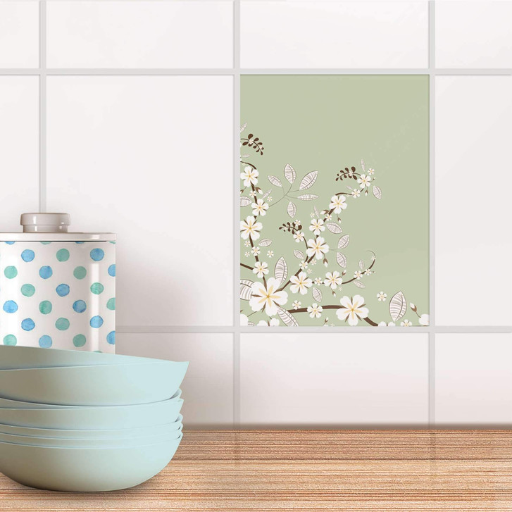 Fliesensticker - White Blossoms - CR105131