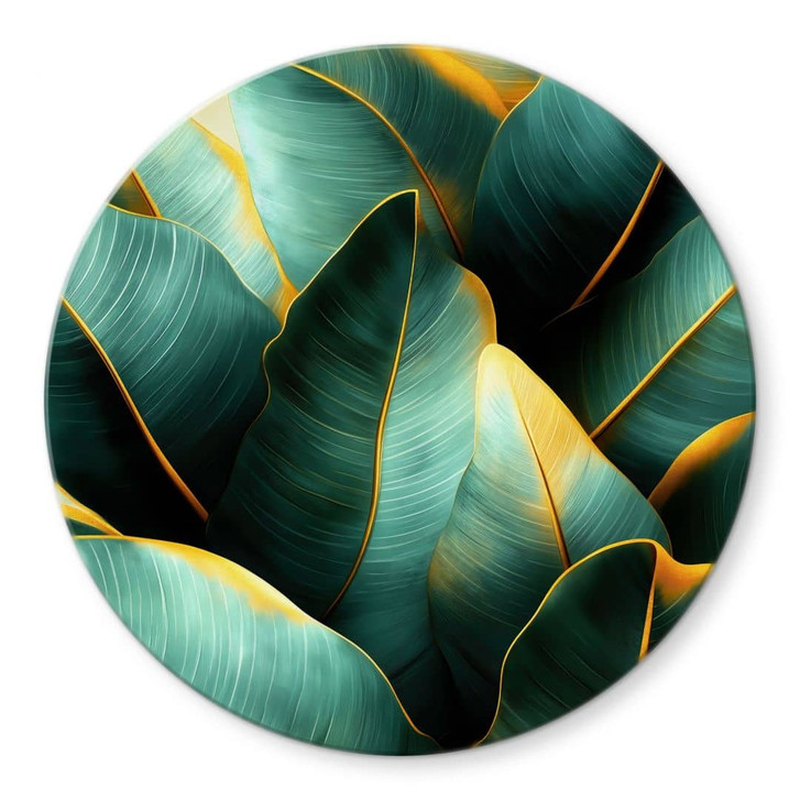 Glasbild Exotische Bananenblätter - Jaszke - Rund - WA471666