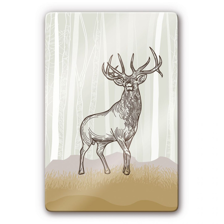 Glasbild Stolzer Hirsch - WA127940