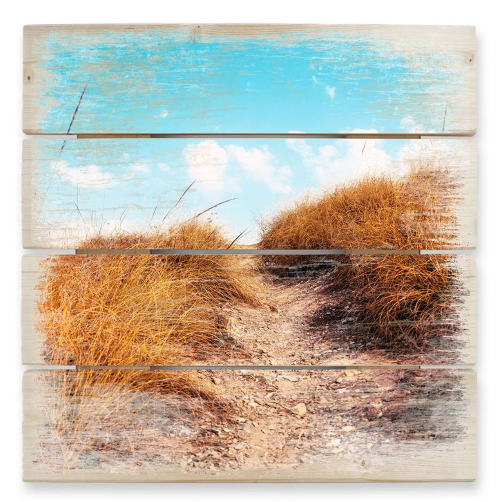 Holzbild Strandaufgang - 40 x 41.5 cm - WA132562