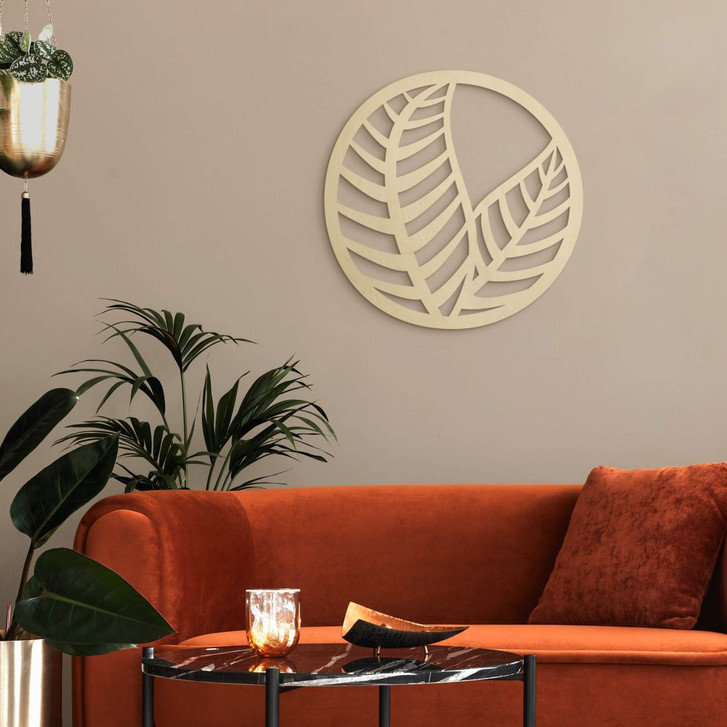 Holzdeko Blätter im Kreis - Pappelholz - WA355815
