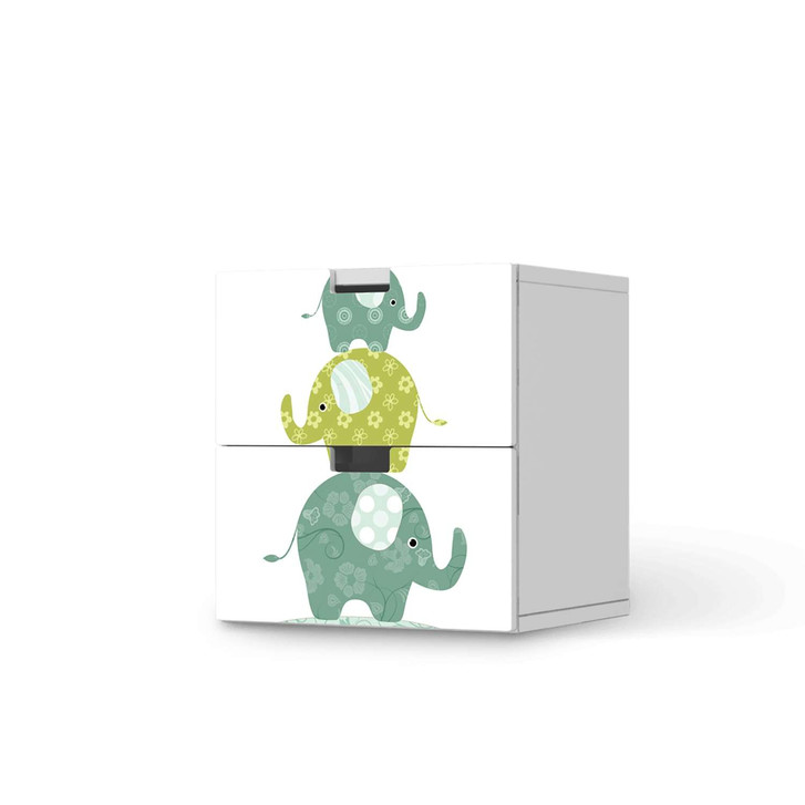 Klebefolie IKEA Stuva / Malad Kommode - 2 Schubladen - Elephants - CR110302
