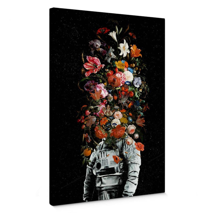 Leinwandbild Astronaut mit Blumen-Arrangement - Nicebleed - WA405221