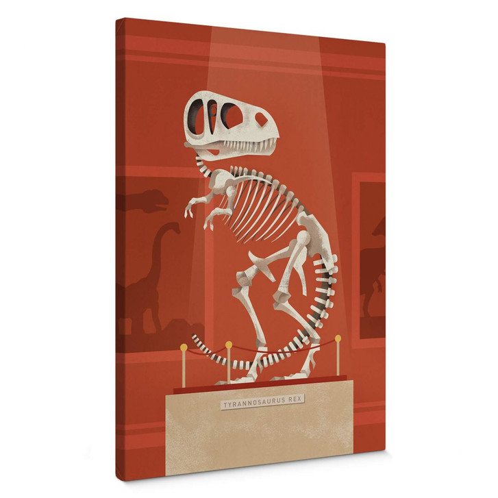 Leinwandbild Kinderzimmer - T-Rex Skelett - Braun - WA404008