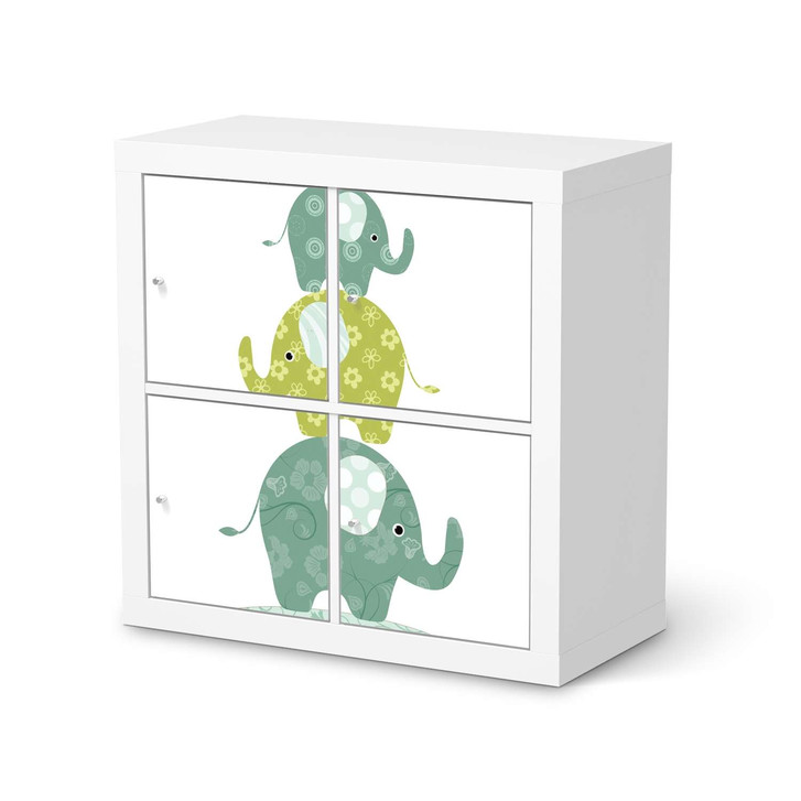 Möbelfolie IKEA Expedit Regal 4 Türen - Elephants - CR114514