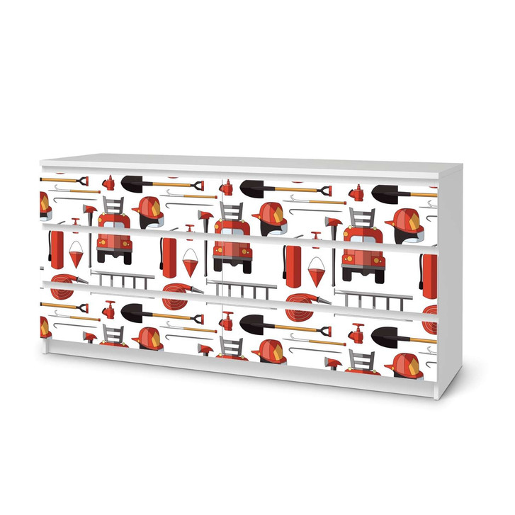Möbelfolie IKEA Malm Kommode 6 Schubladen (breit) - Firefighter - CR116554