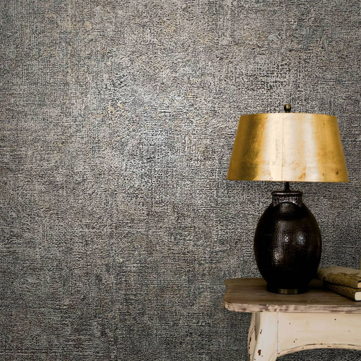 Vliestapete im Rost Optik used-look grau, anthrazit Struktur - WA444541