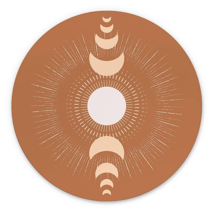 Wandbild Mondzyklen - Sonne und Mond im Einklang - KsanaKalpa - Alu-Dibond Rund - WA458349
