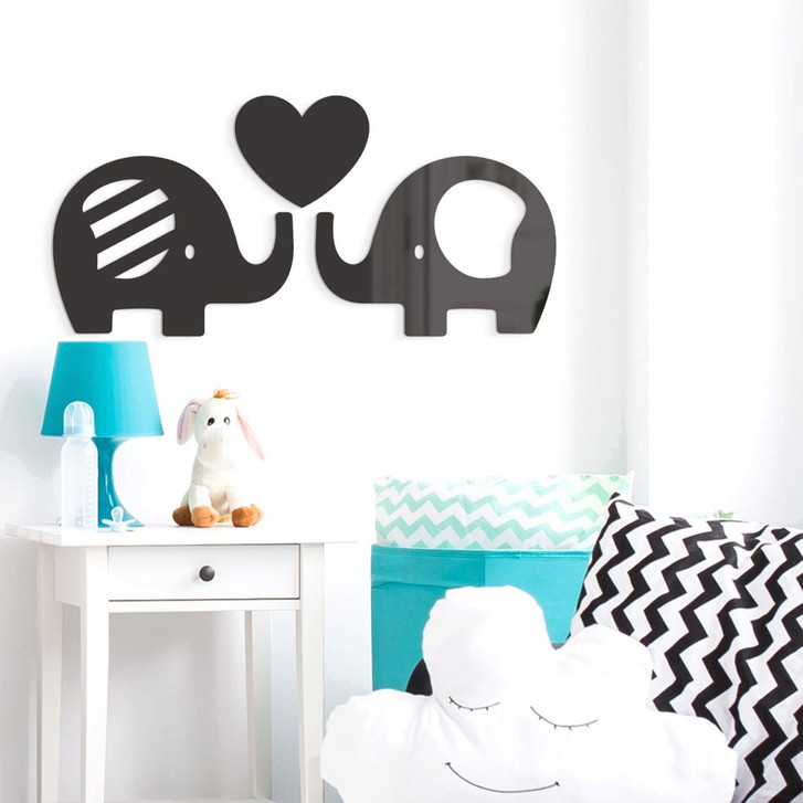 Acryldeko Elefanten mit Herz (3-teilig) - WA308004