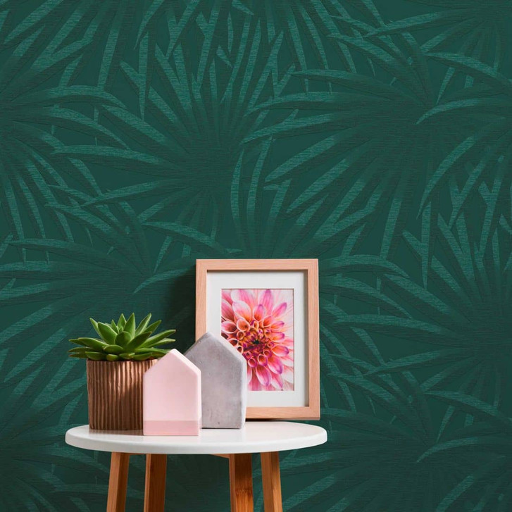 Dschungel Tapete Dunkelgrün - Vliestapete mit Blättern Grün - WA396594