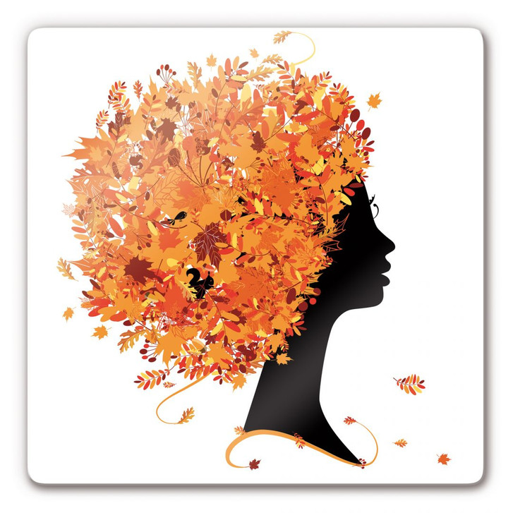 Glasbild Herbst Blätterhaar - WA123564