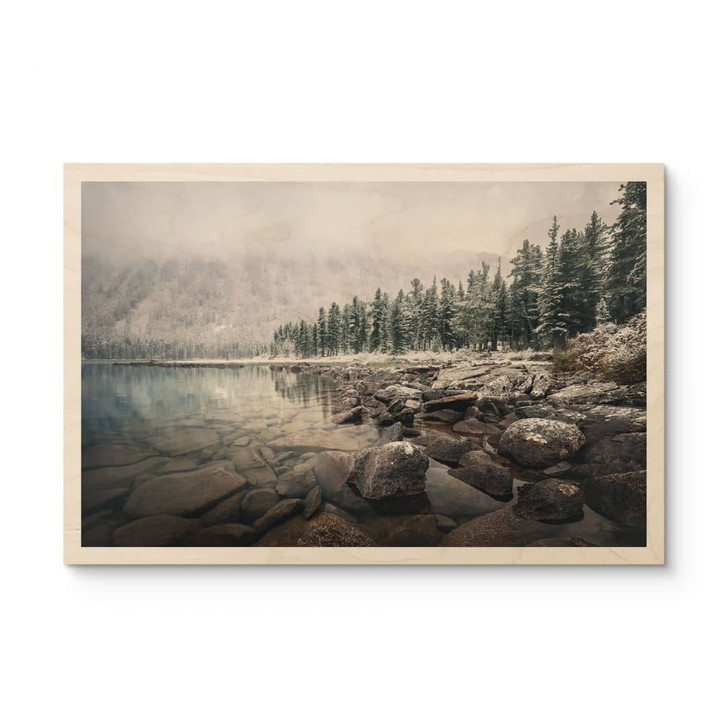 Holzbild Winterwald am See - Rostovskiy - WA495566